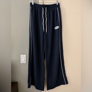 SHEIN Navy Blue Track Pants with White Accents